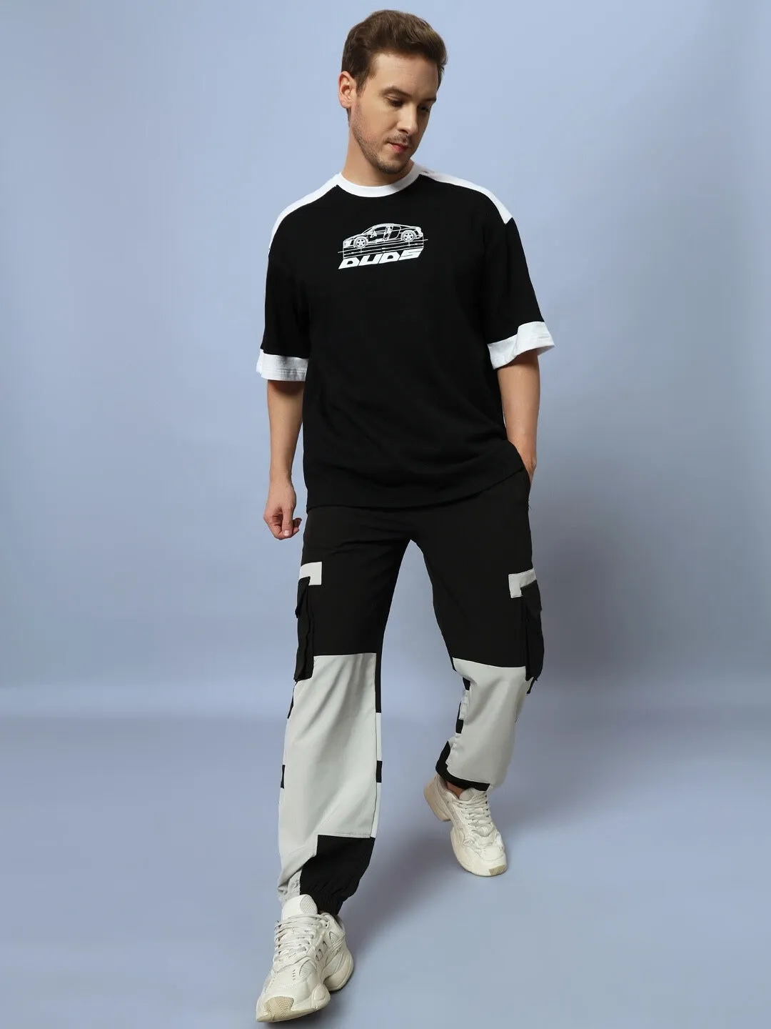 CHALET RELAXED FIT CARGO PANTS (BLACK GREY)