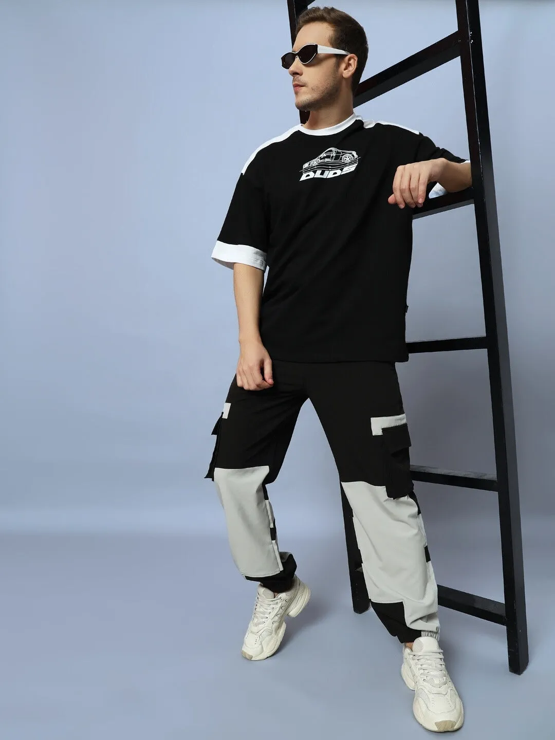 CHALET RELAXED FIT CARGO PANTS (BLACK GREY)