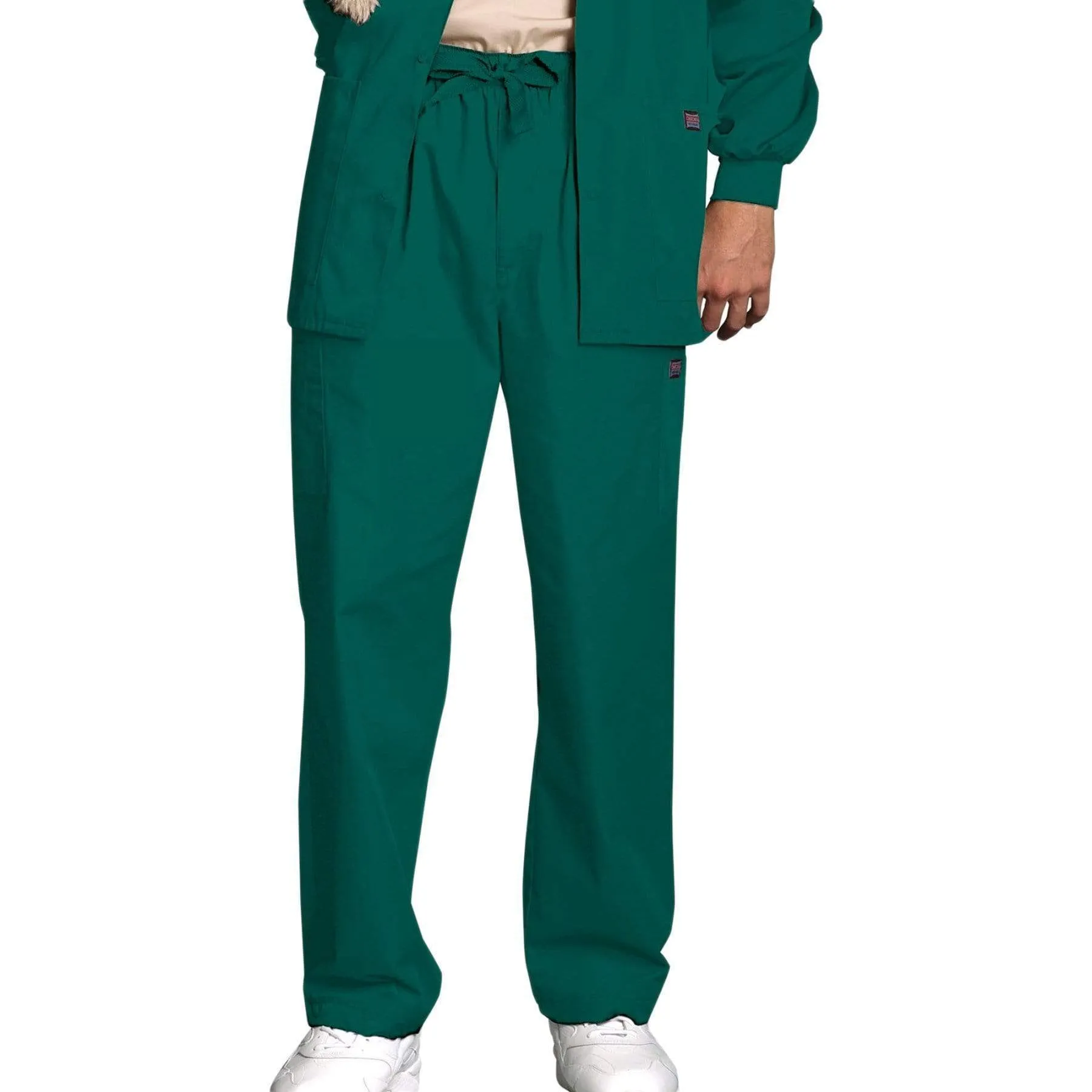 Cherokee Workwear 4000 Scrubs Pants Mens Drawstring Cargo Hunter Green