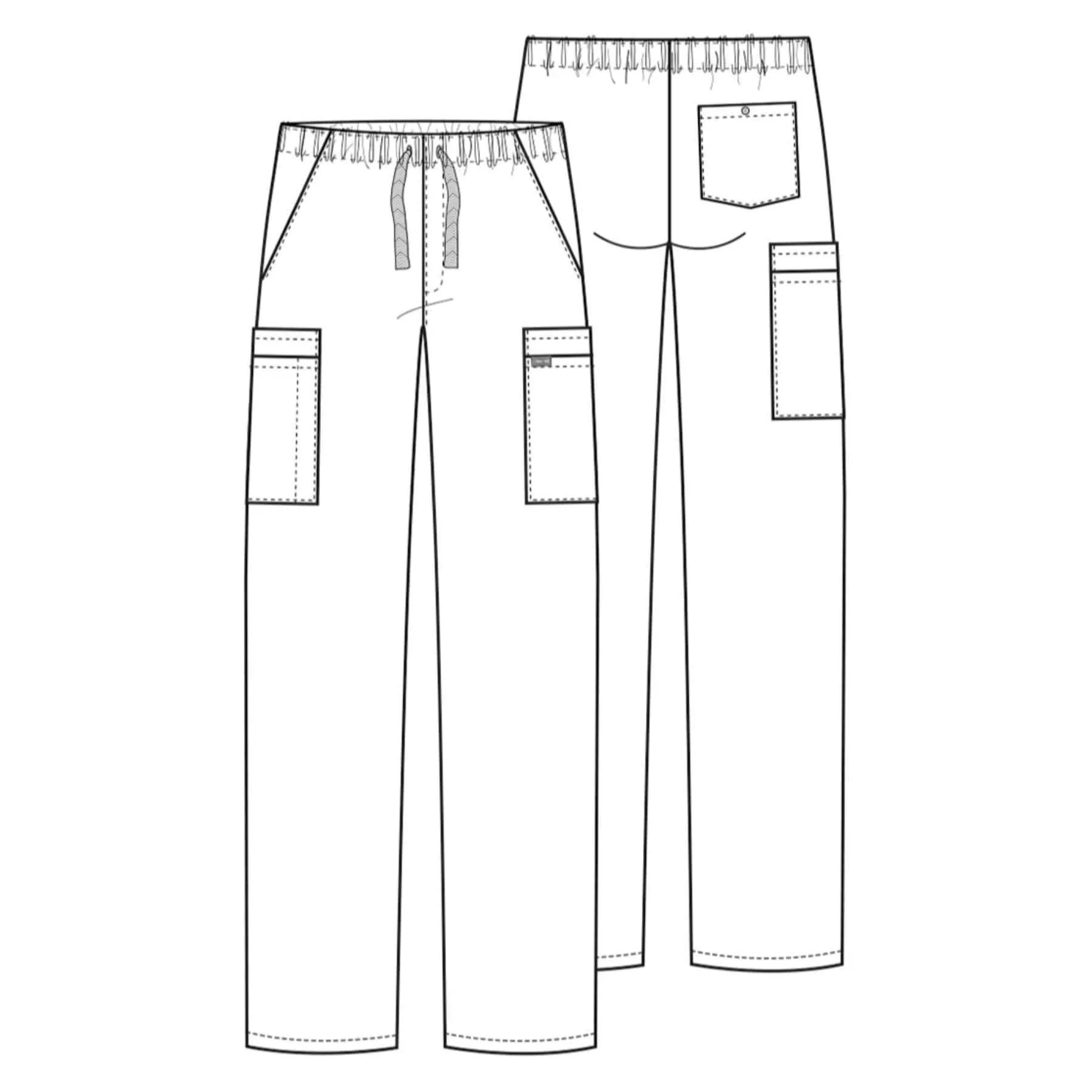 Cherokee Workwear 4000 Scrubs Pants Mens Drawstring Cargo Hunter Green
