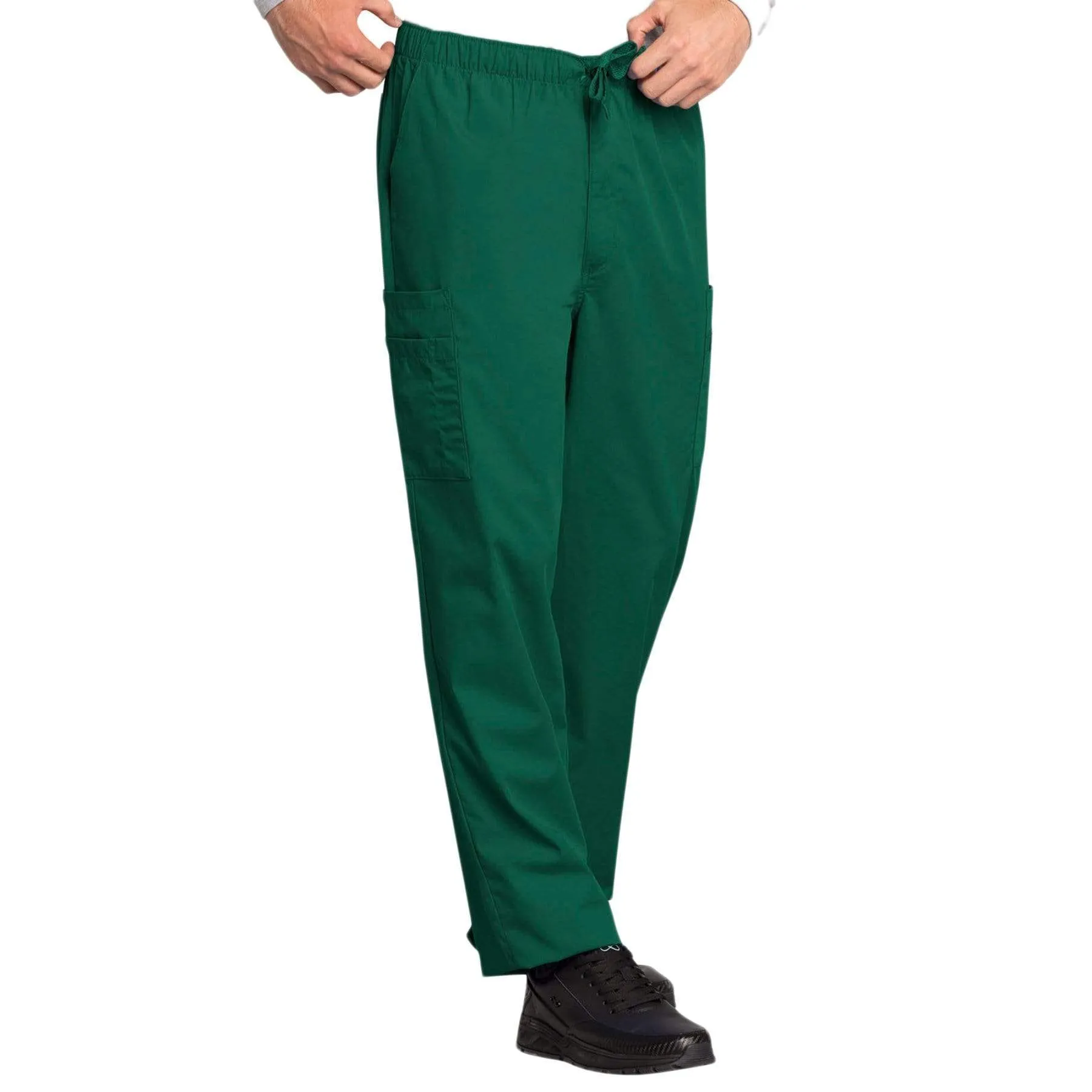 Cherokee Workwear 4000 Scrubs Pants Mens Drawstring Cargo Hunter Green