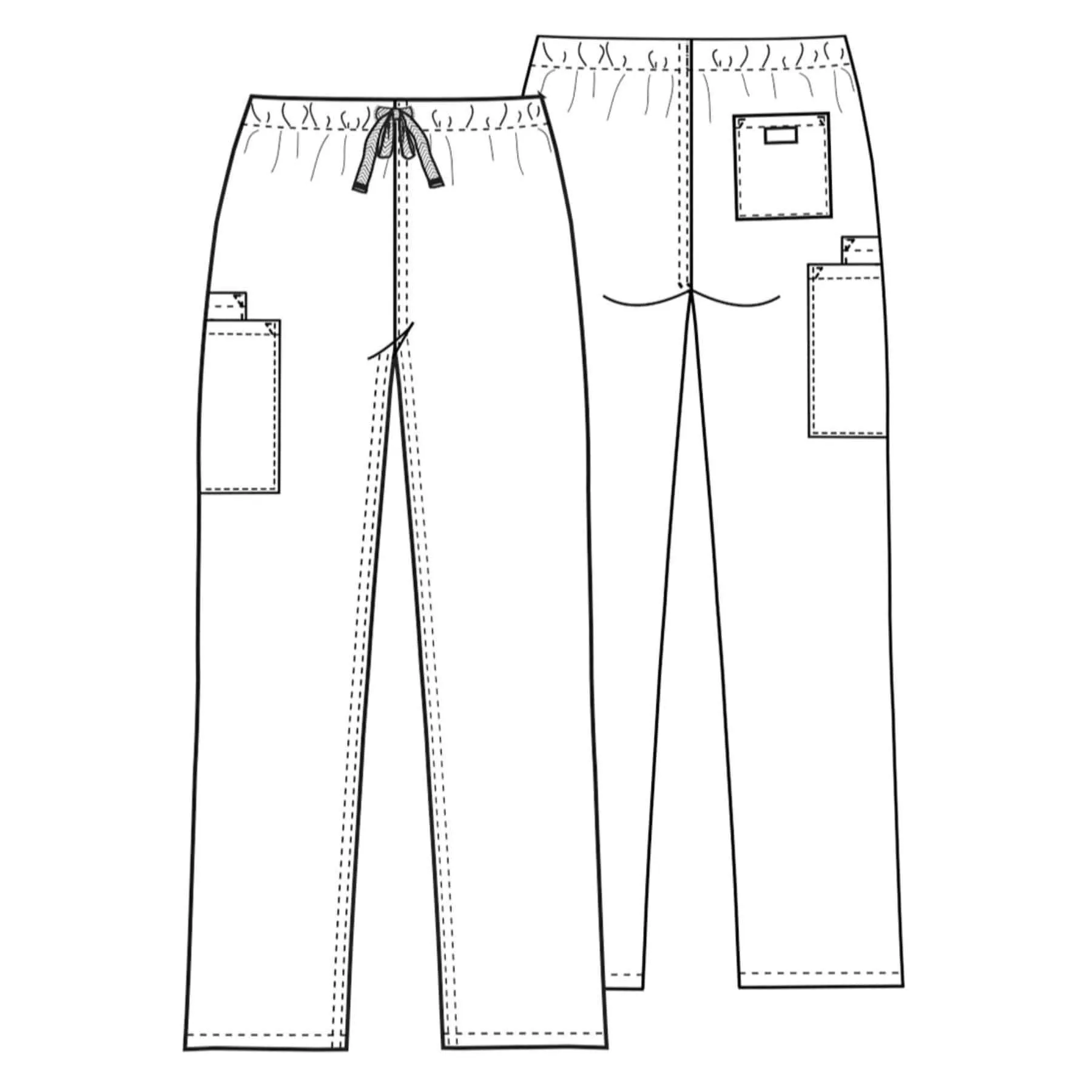 Cherokee Workwear 4100 Scrubs Pants Unisex Drawstring Cargo Surgical Green