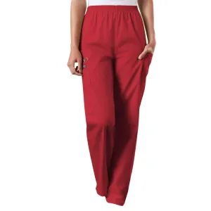 Cherokee Workwear 4200 Scrubs Pants Womens Natural Rise Tapered Pull-On Cargo Red