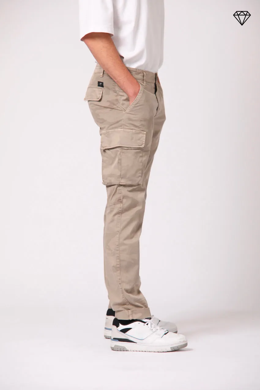 Chile Men's cargo pants in cotton with camouflage print Extra-Slim Fit ①
