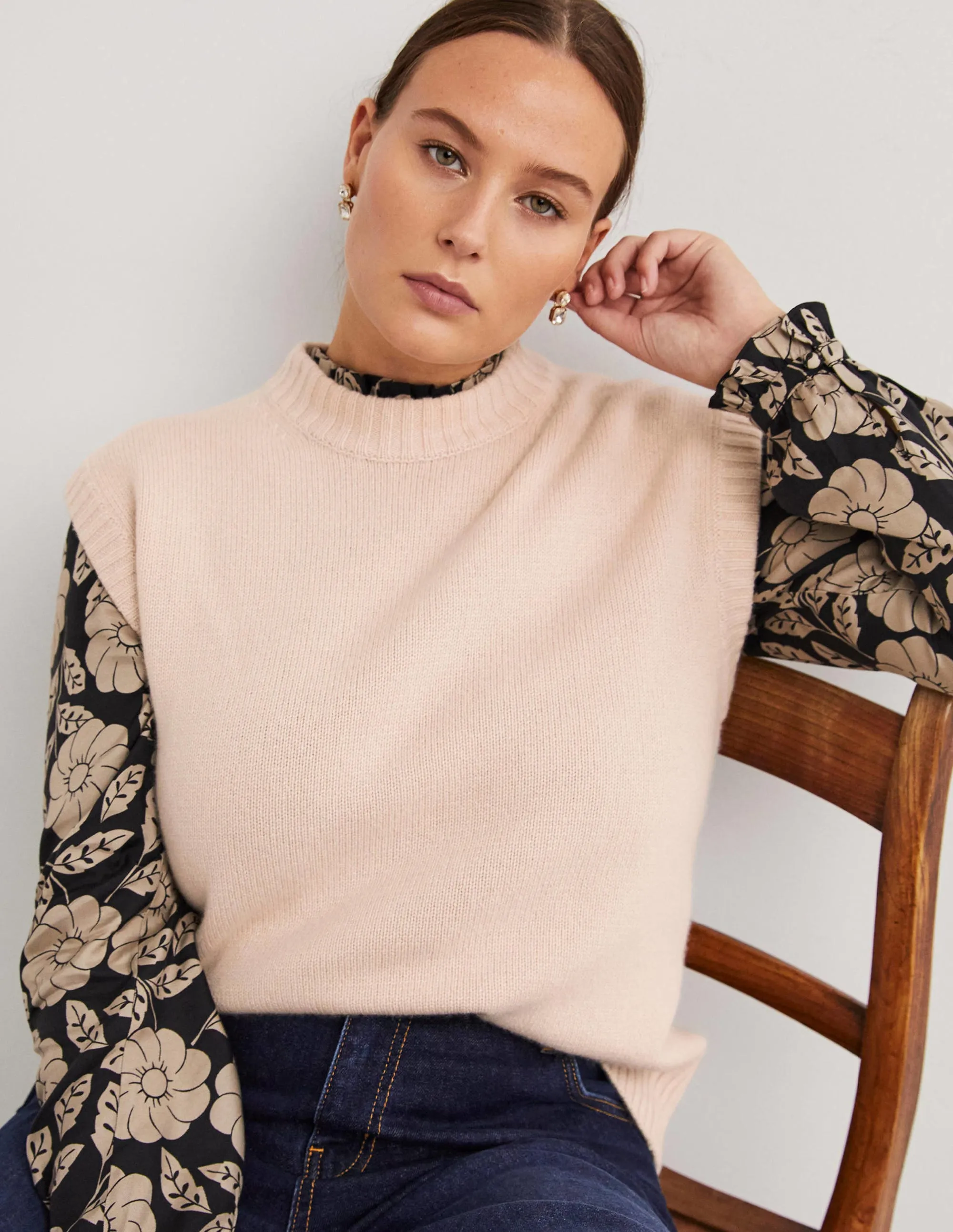 Chunky Cashmere Crew Neck Tank-Rope