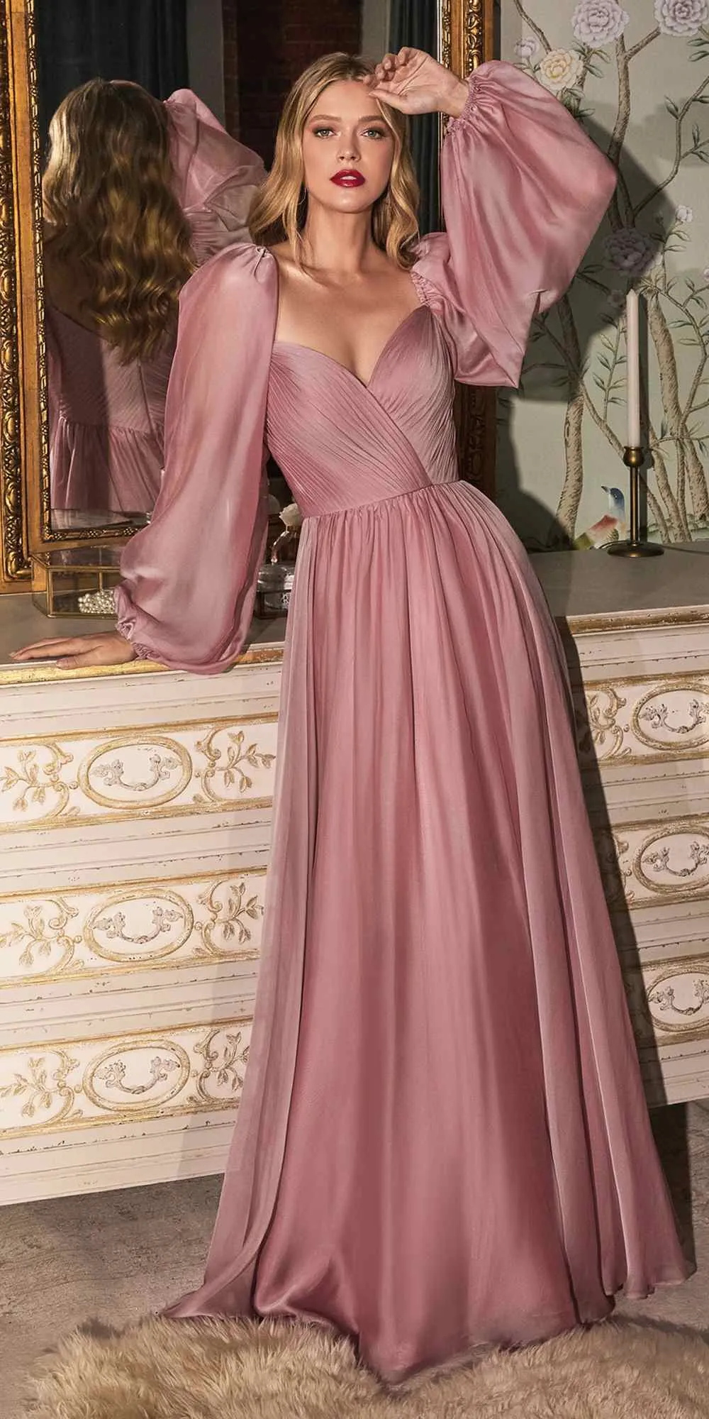 Cinderella Divine CD243 Long Sleeve A-Line Dress