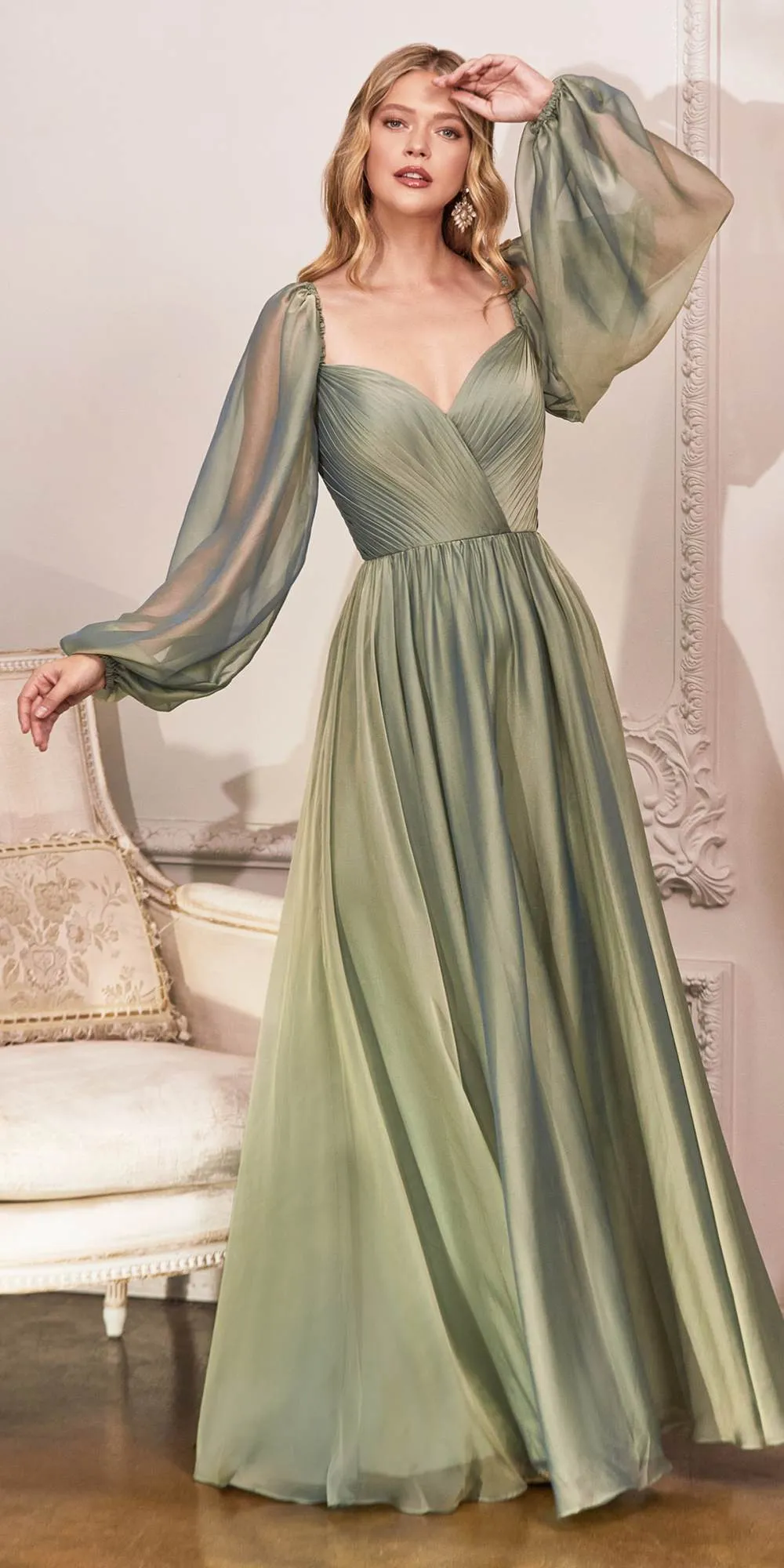 Cinderella Divine CD243 Long Sleeve A-Line Dress