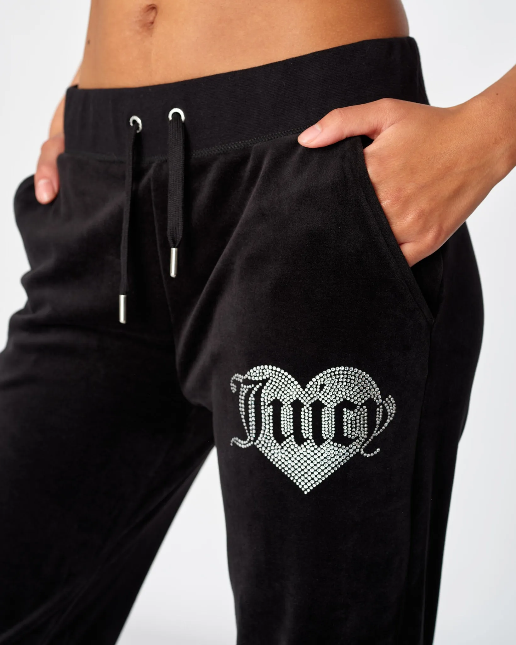 Classic Velour Del Ray Diamante Diamante Pant Black