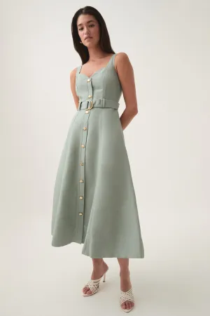 Clay Belted Midi Dress