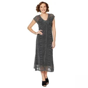 Colleen Lopez Women's 2-Tone Crochet Knit Maxi Dress With Slip