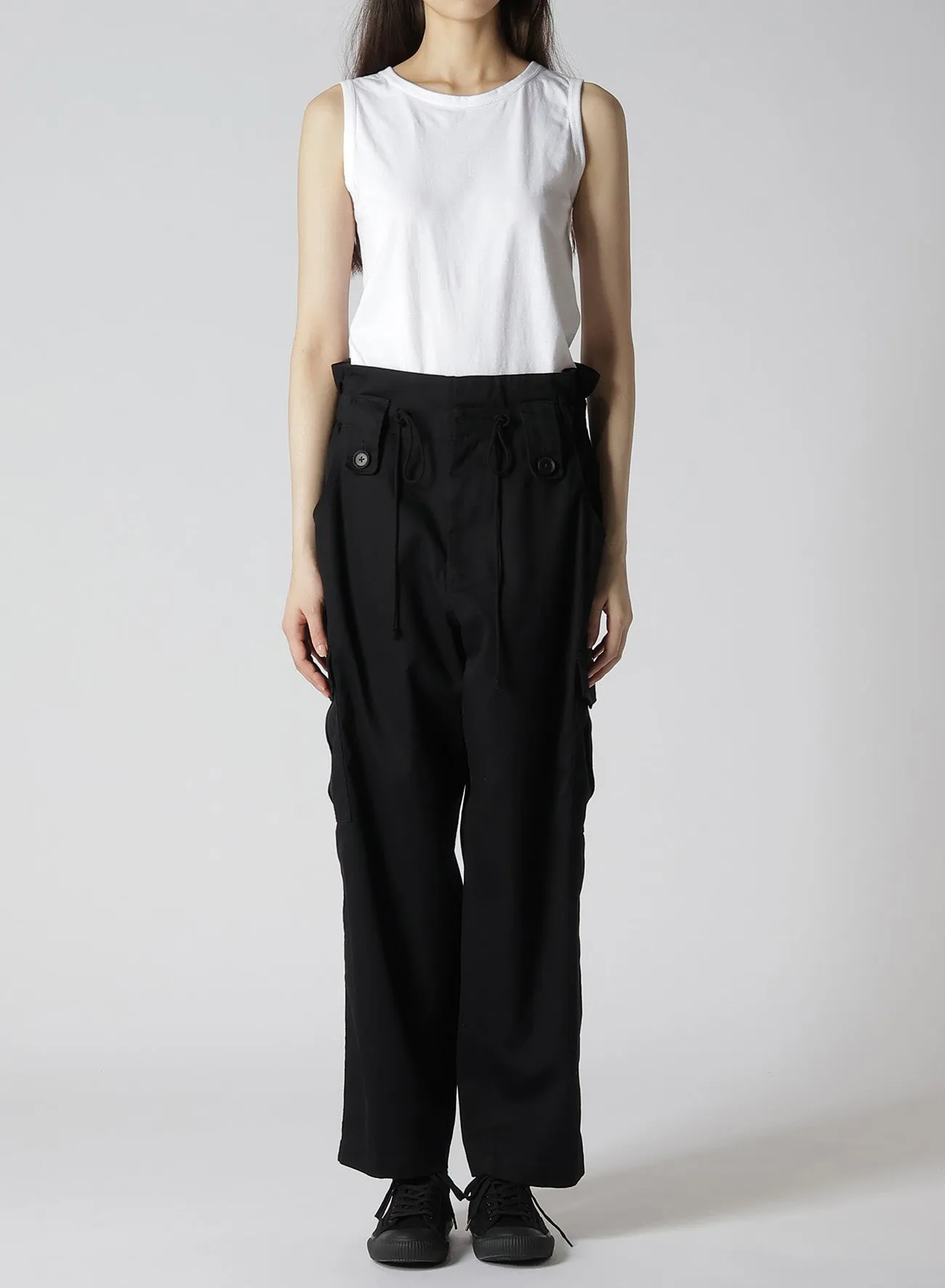 COTTON KATSURAGI HIGH WAIST CARGO PANTS