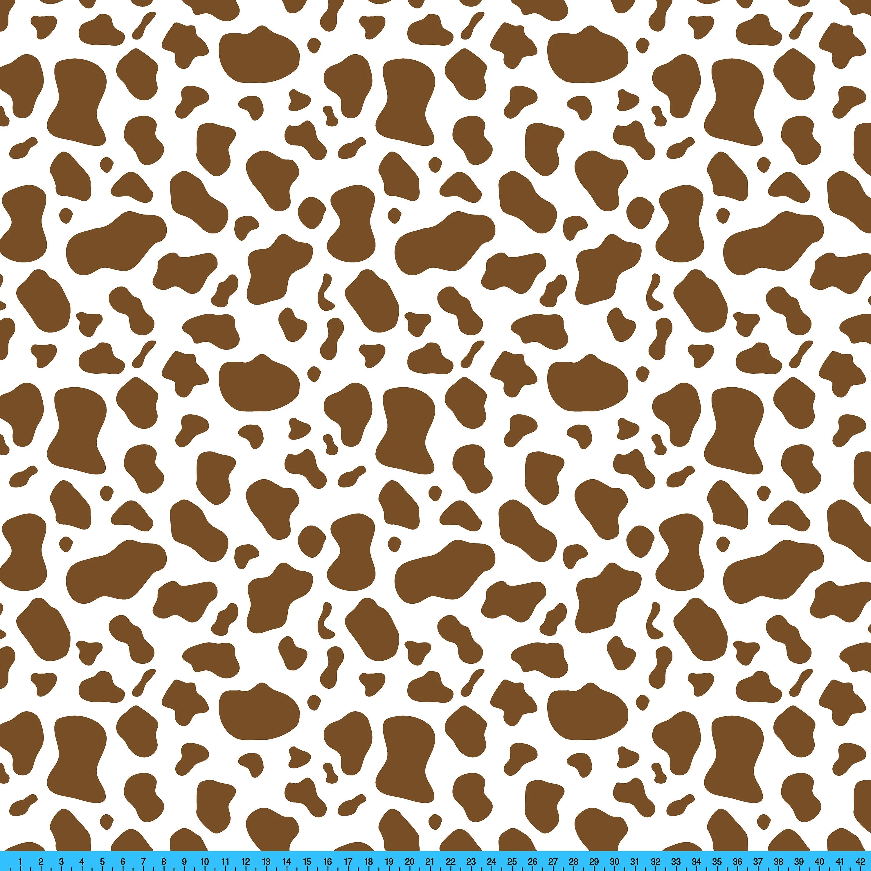 Cow Print with Brown Spots Fabric By The Yard