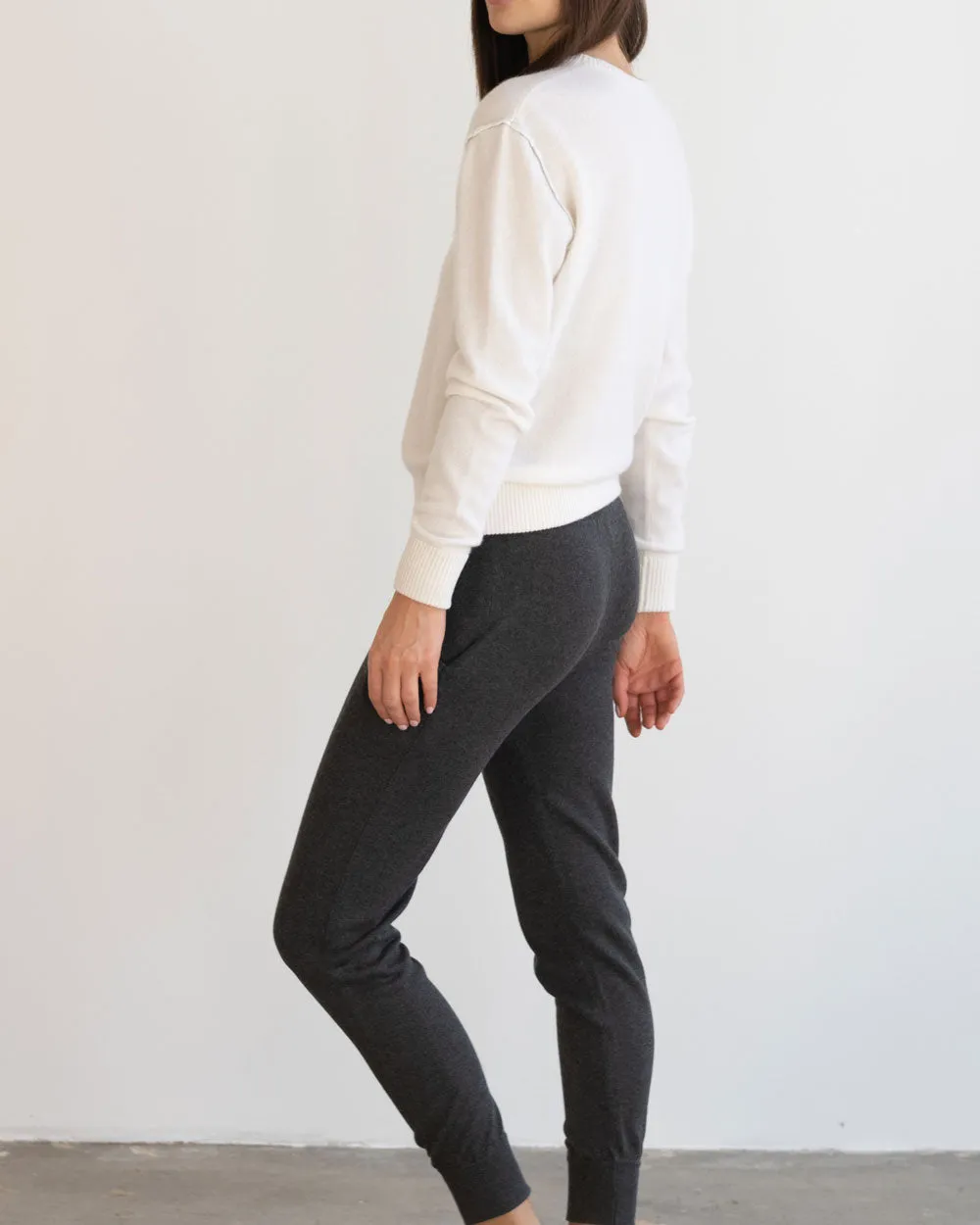 Cream Benny Medium Weight Cashmere Pullover