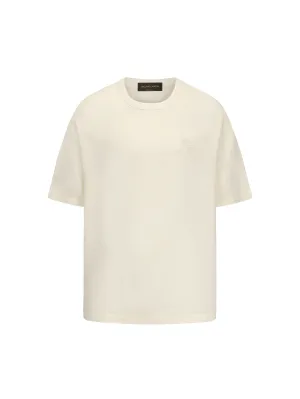 Cream White Tencel Wool Short-sleeved Shirt