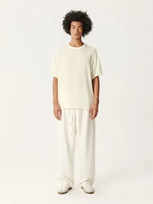 Cream White Tencel Wool Short-sleeved Shirt