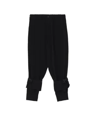 CREPE DE CHINE DOUBLE HEM RIB PANTS