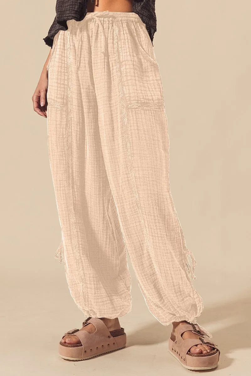 Crinkle Gauze Jogger