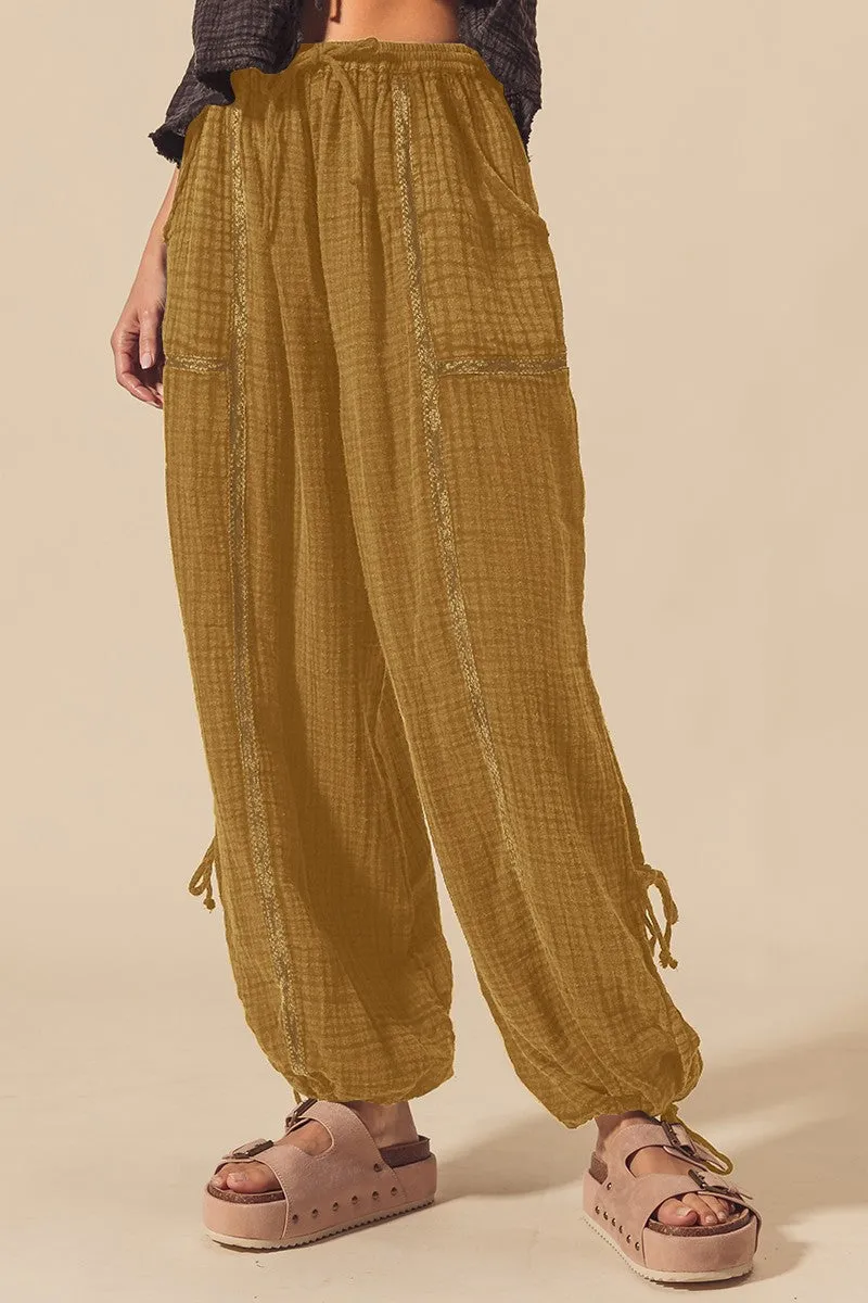 Crinkle Gauze Jogger