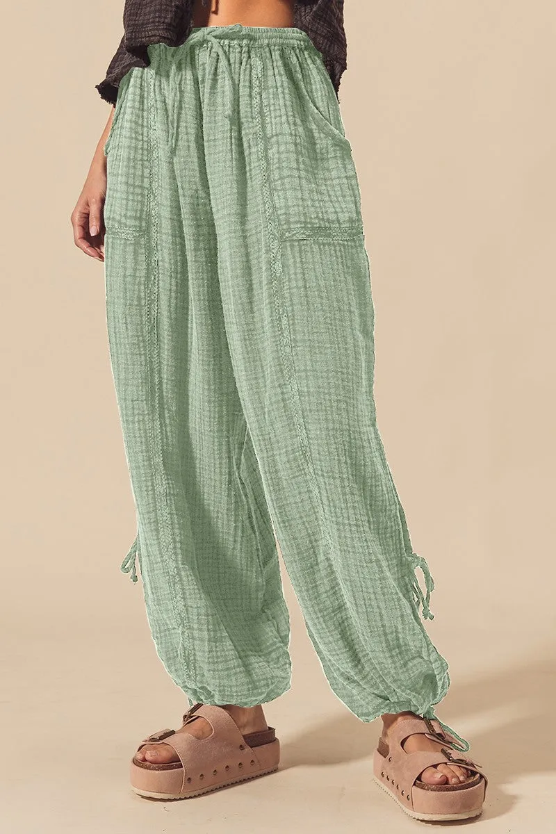 Crinkle Gauze Jogger