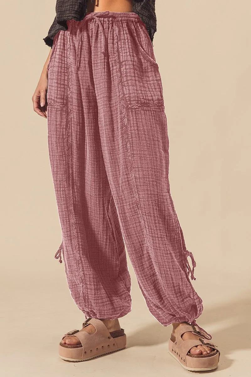 Crinkle Gauze Jogger
