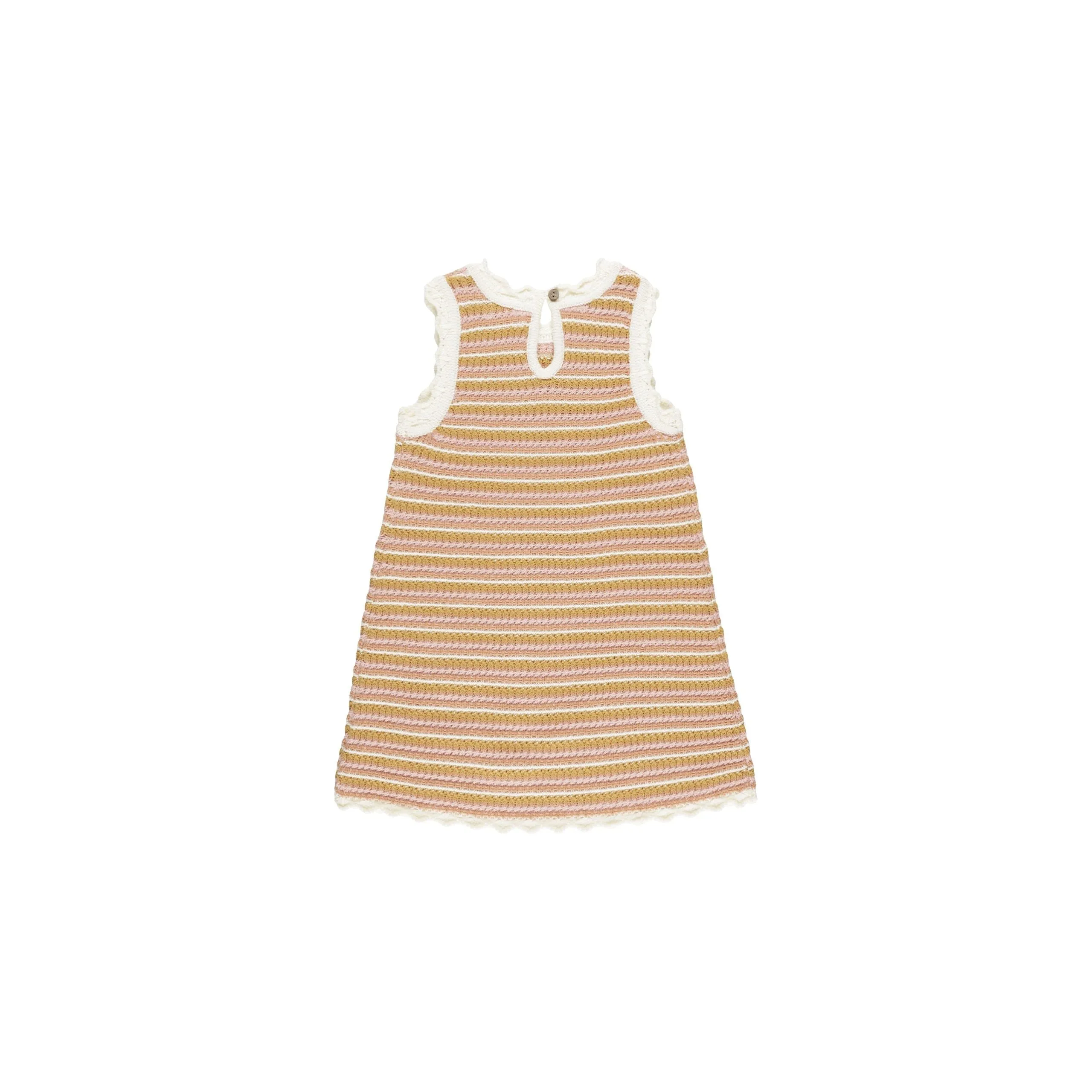 Crochet Tank Mini Dress || Pink Stripe