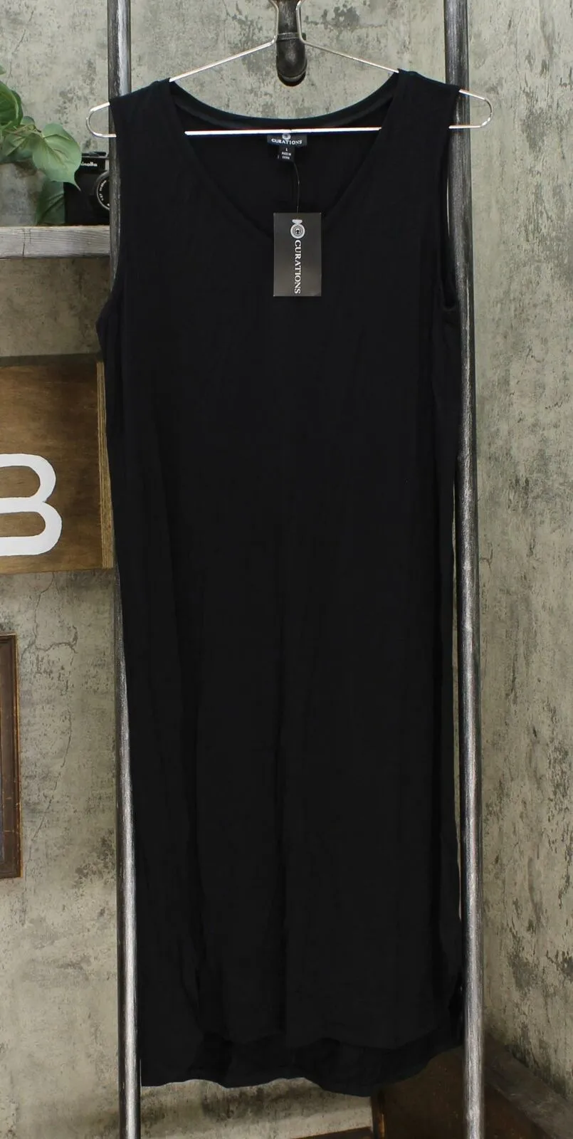Curations Women's Jersey Knit Sleeveless V-Neck Easy Knit Dress