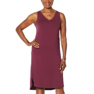 Curations Women's Jersey Knit Sleeveless V-Neck Easy Knit Dress
