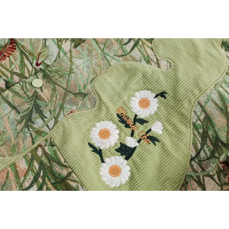 Daisy Floral Print Jacket in Y2K Streetwear Style