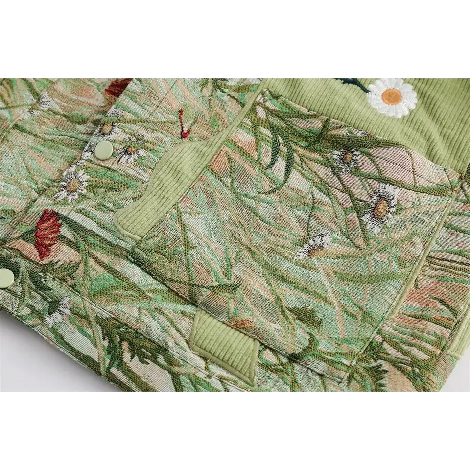 Daisy Floral Print Jacket in Y2K Streetwear Style