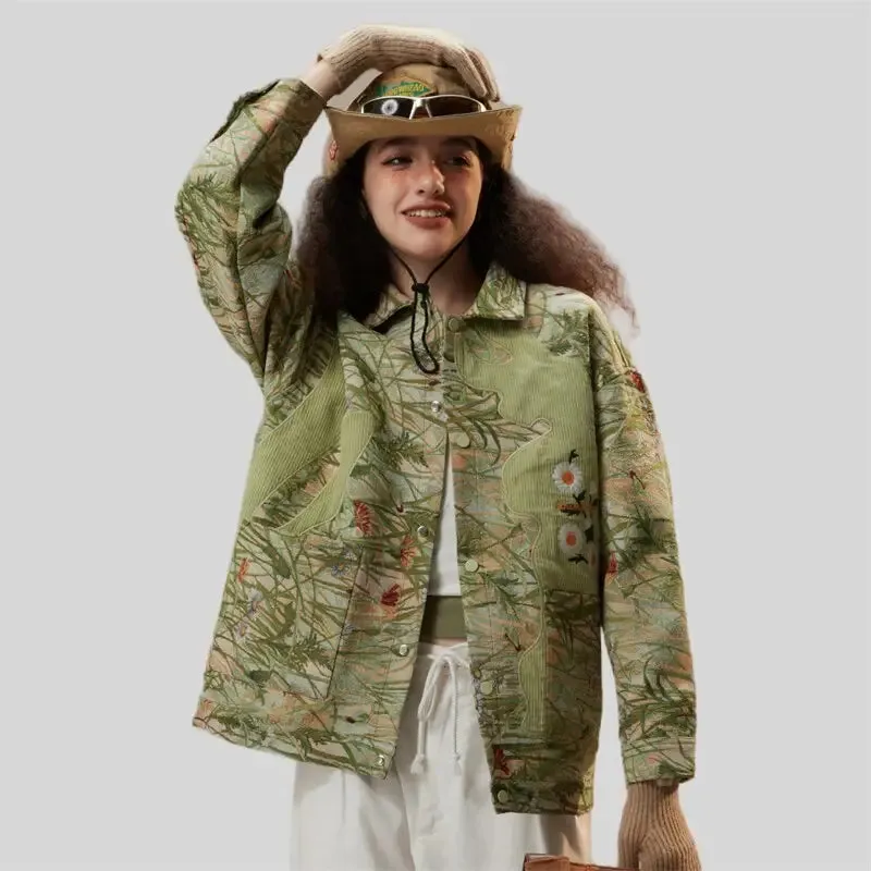 Daisy Floral Print Jacket in Y2K Streetwear Style