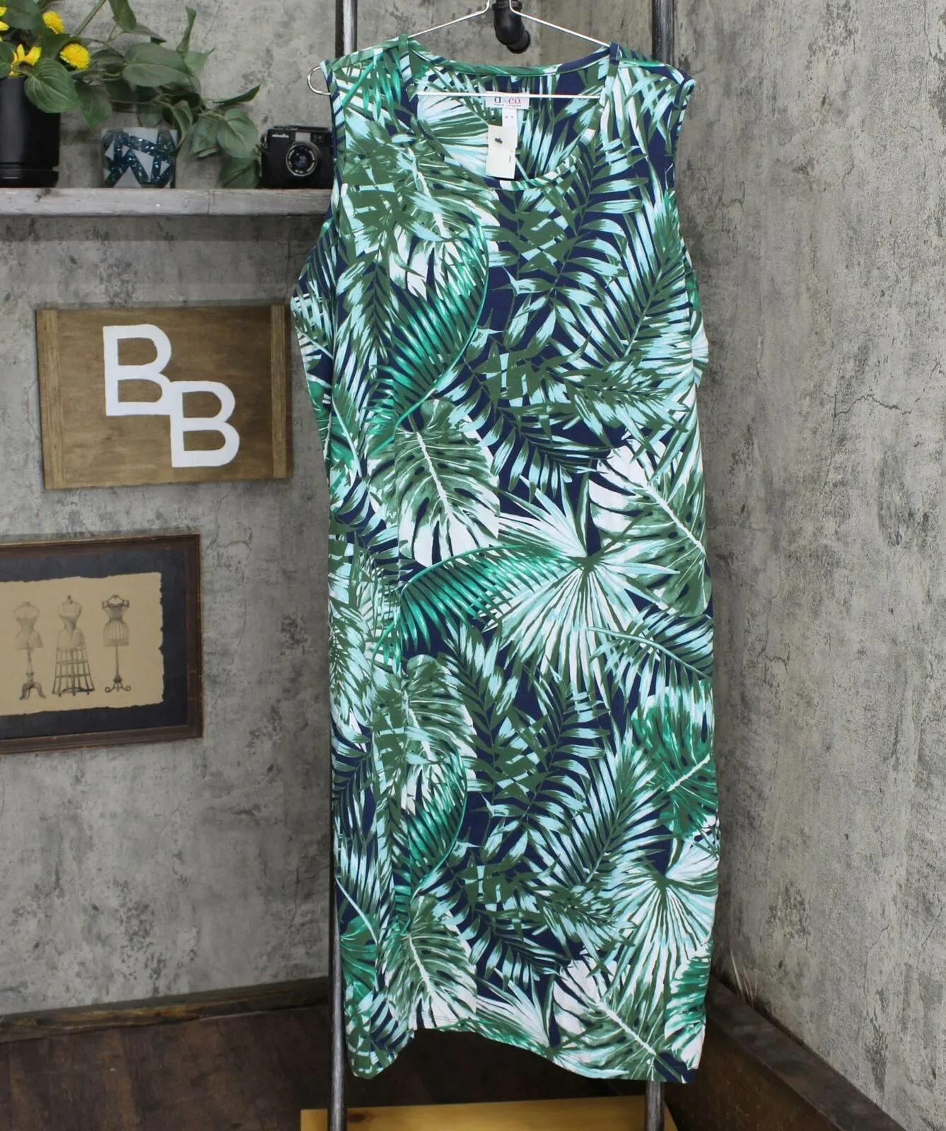 Denim & Co. Printed Jersey Sleeveless Midi Dress With Shrug