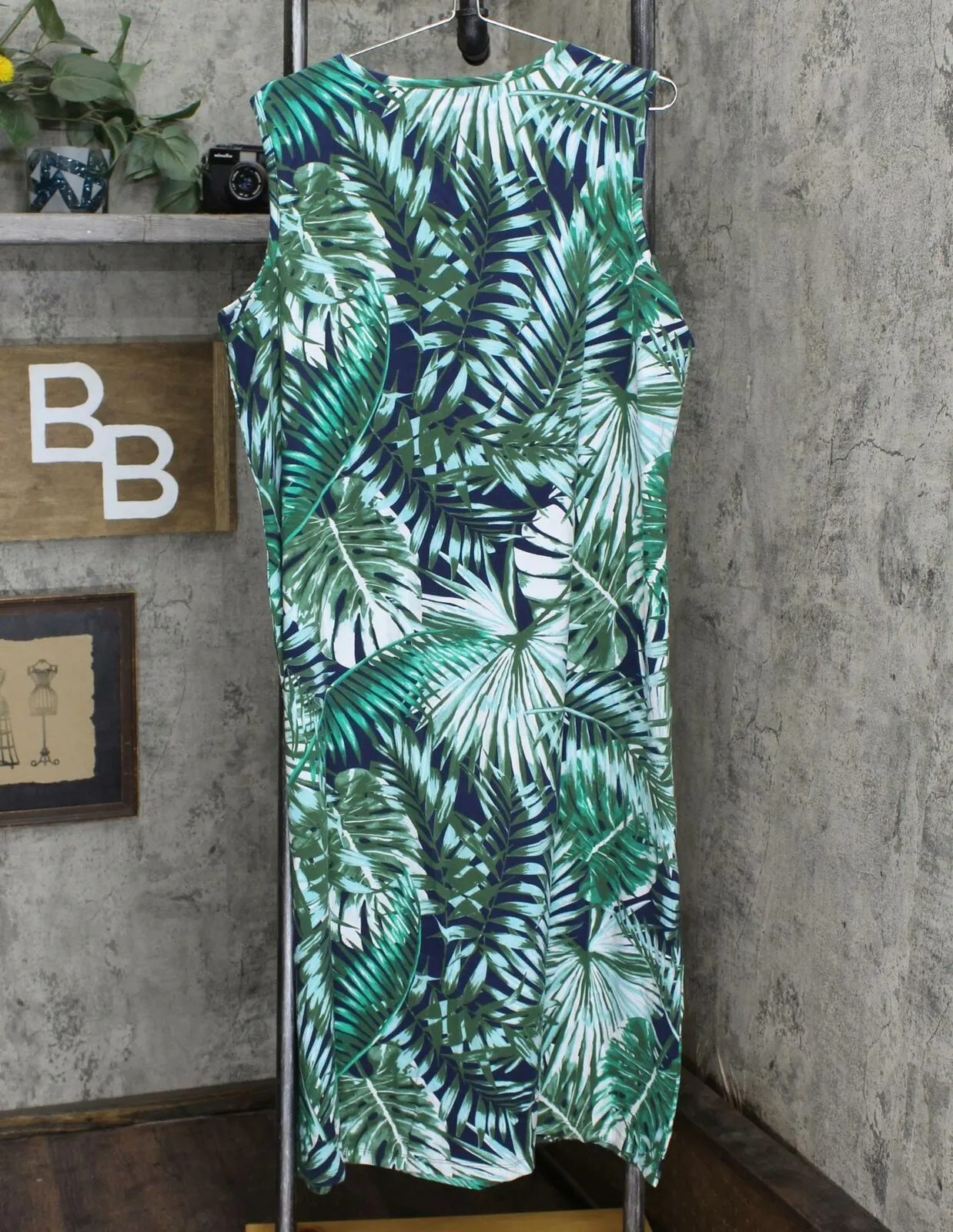 Denim & Co. Printed Jersey Sleeveless Midi Dress With Shrug