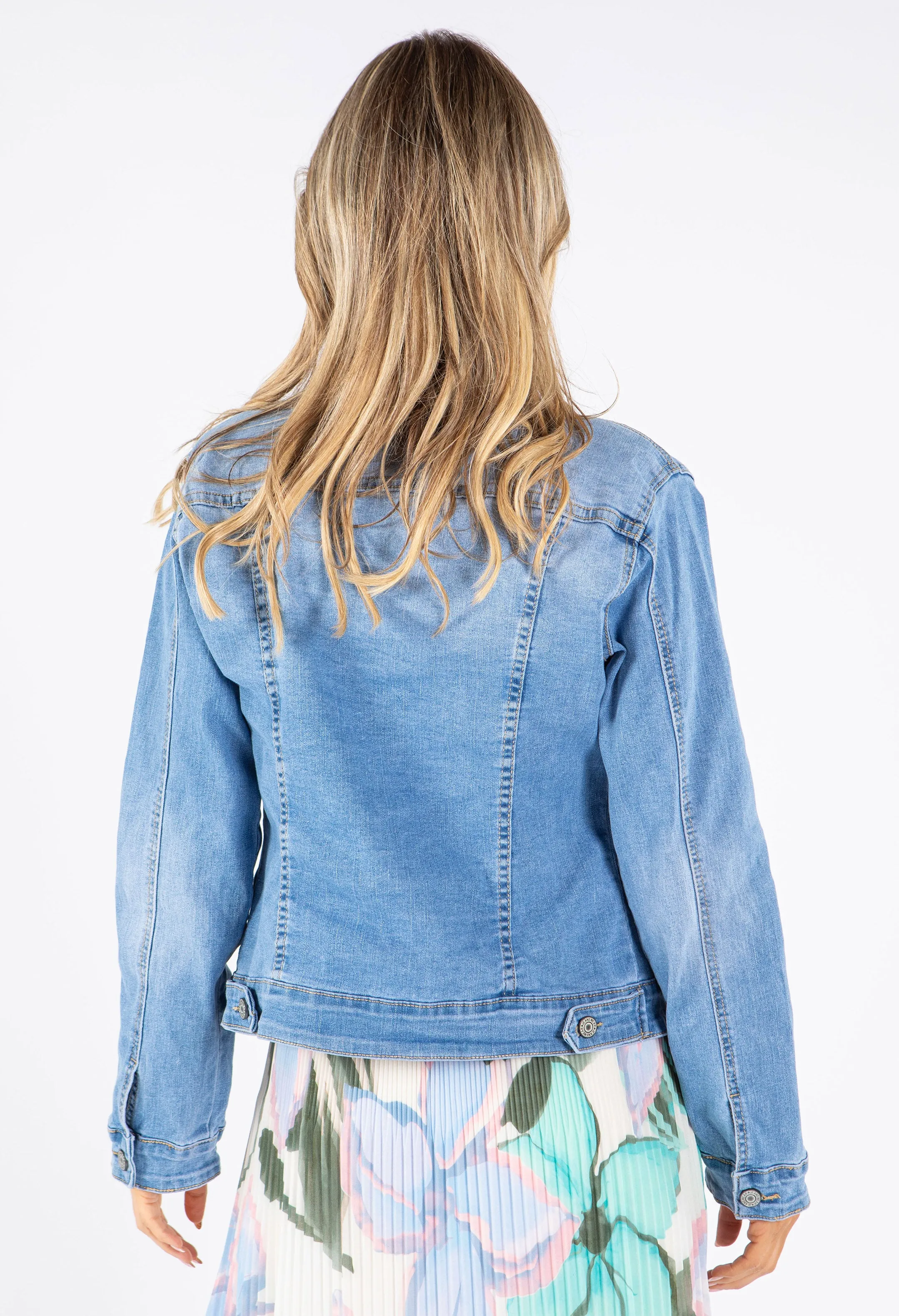 Diamond & Pearl Trim Denim Jacket
