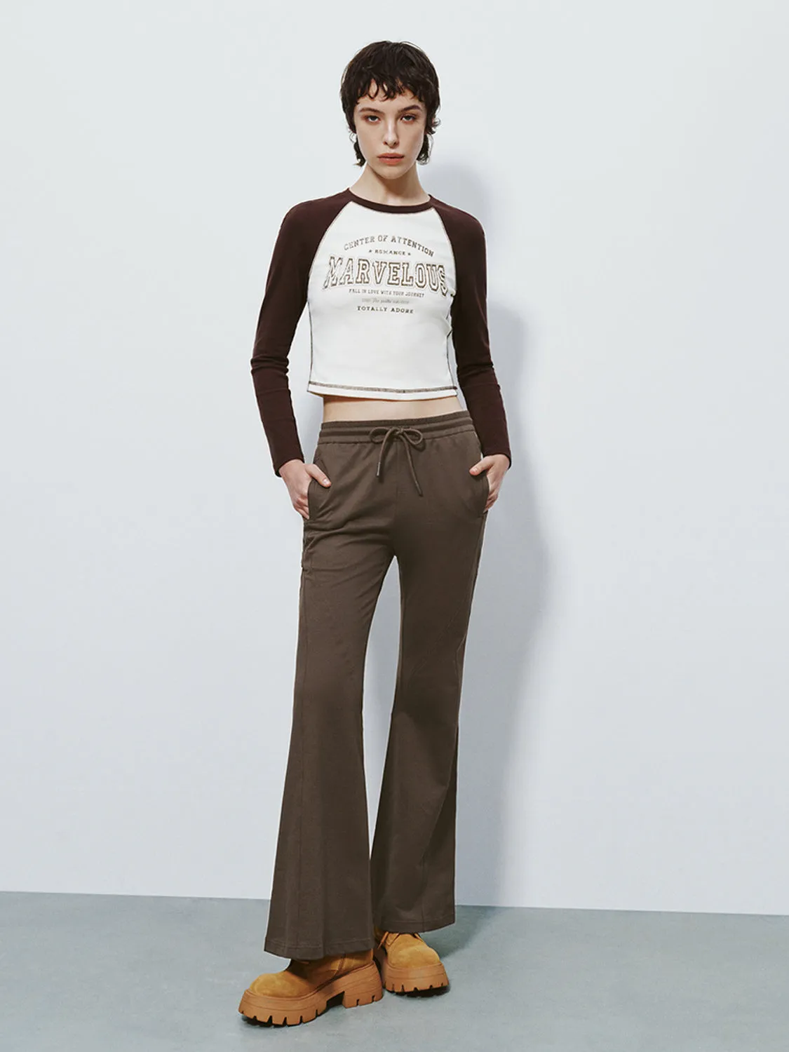 Drawstring Flare Pants