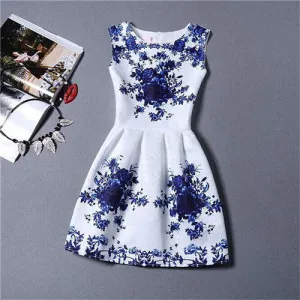Dress Women Casual Bohemian Boho Vintage Floral Print Sundress Printed Sleeveless Beach Chiffon Dresses Tank Mini 19