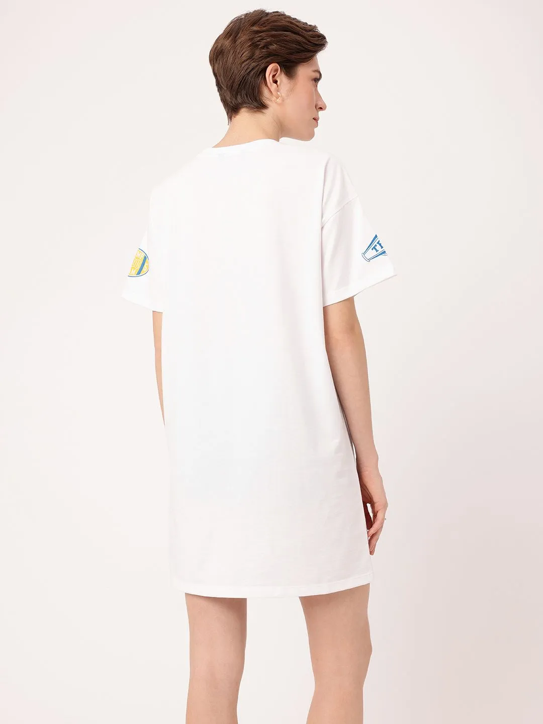 DressBerry Sporty Charm Printed Relaxed Fit Mini T-Shirt Dress