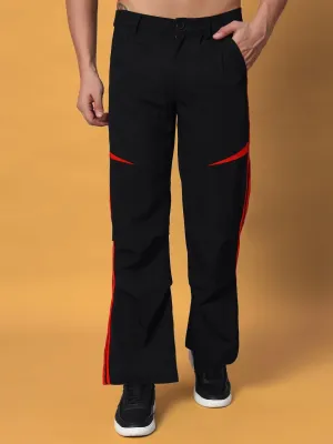 Drove Relaxed Fit Cargo Pants (Black-Red)