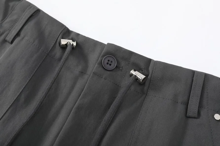 Durable Women's Cargo Pants in Solid Color with Straight Leg Design