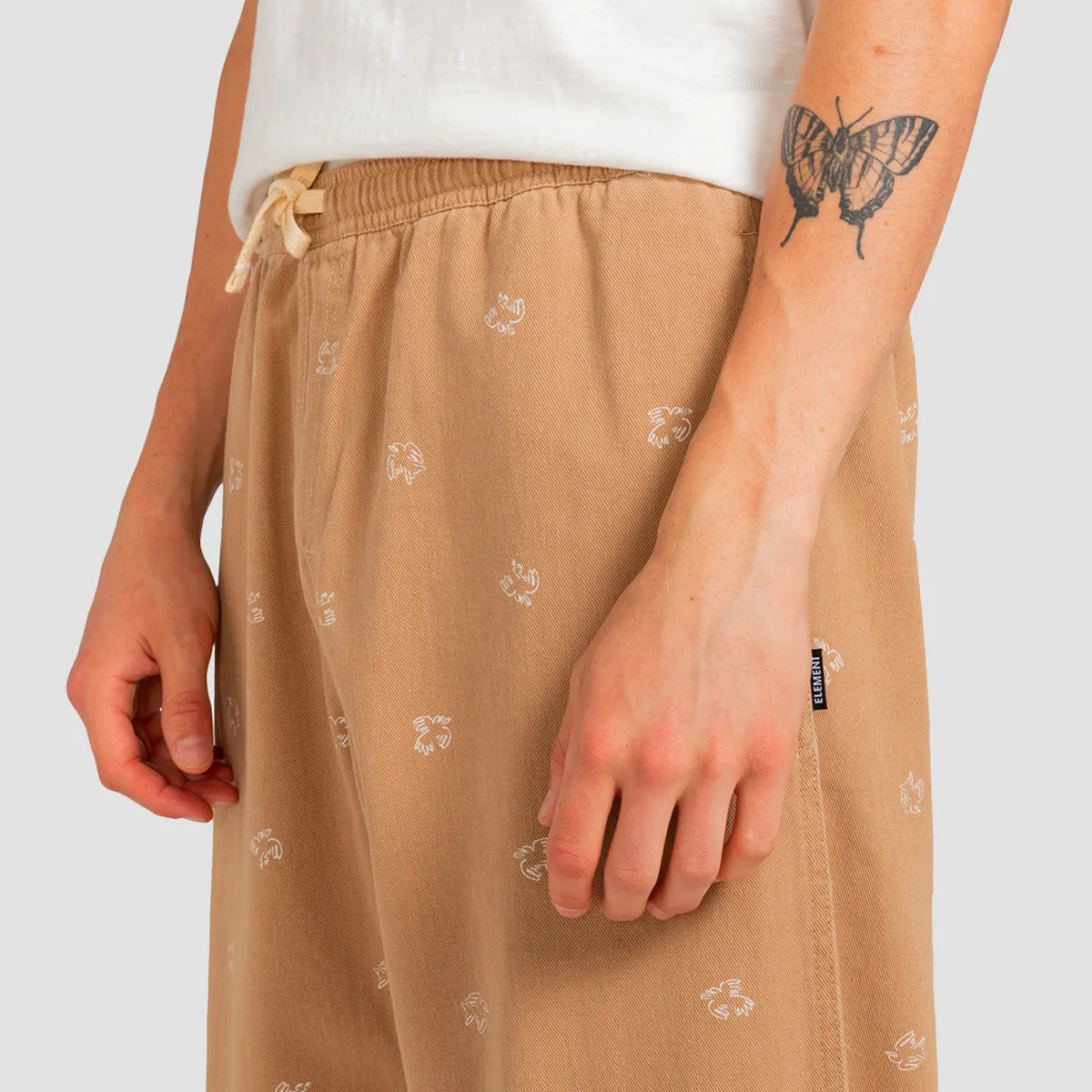 Element Chillin Twill Elasticated Pants Birds Ditsy
