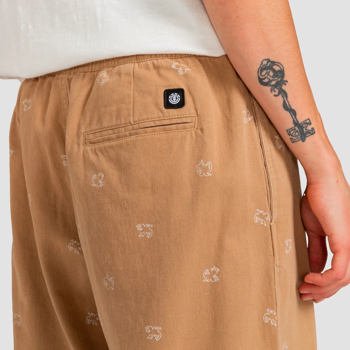 Element Chillin Twill Elasticated Pants Birds Ditsy