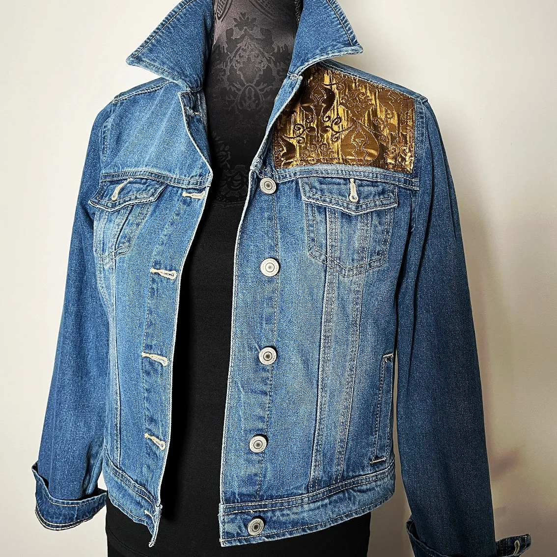 Eloise Upcycled - Denim Jacket - Luxe Gold