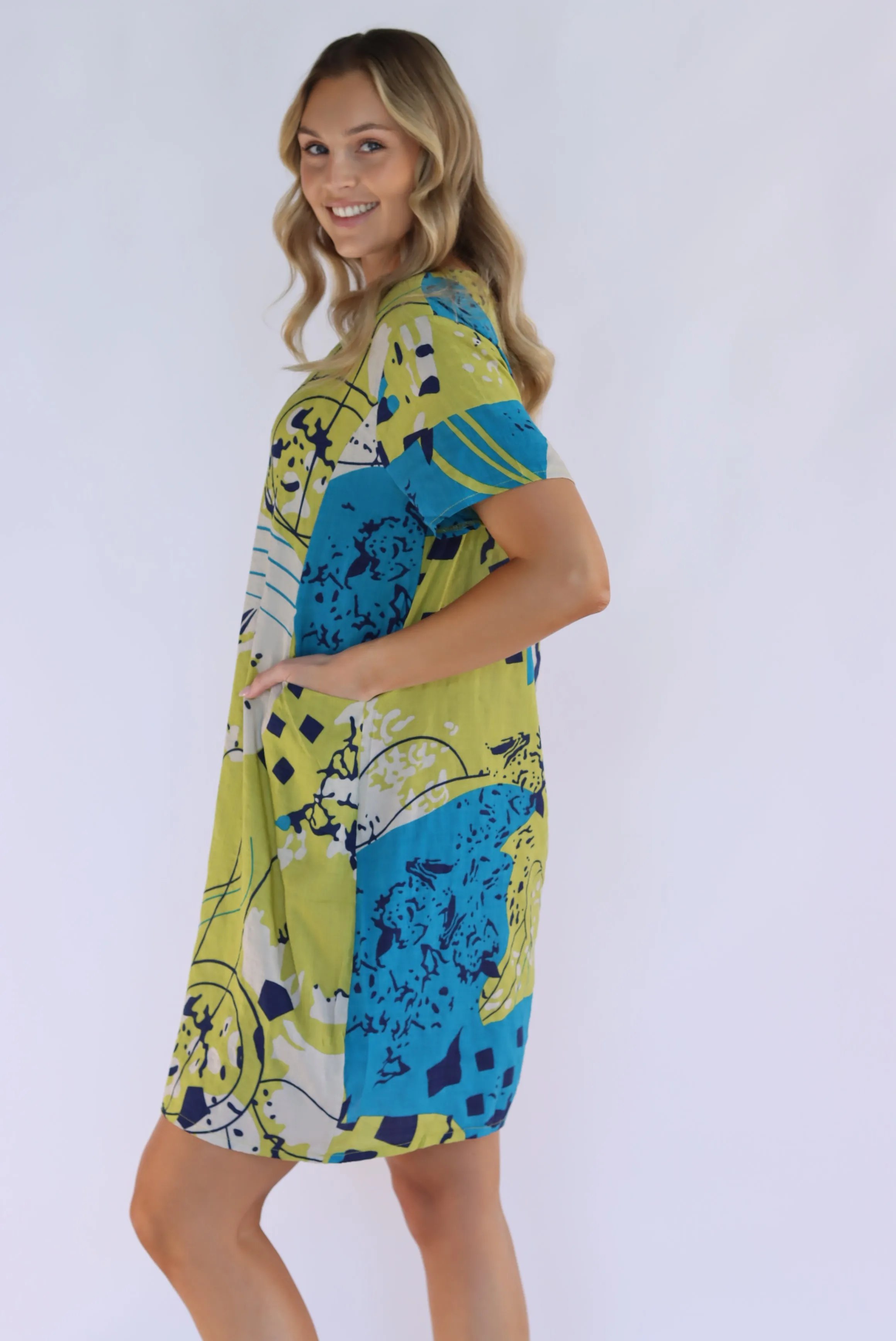 Emberly Abstract Shift Dress
