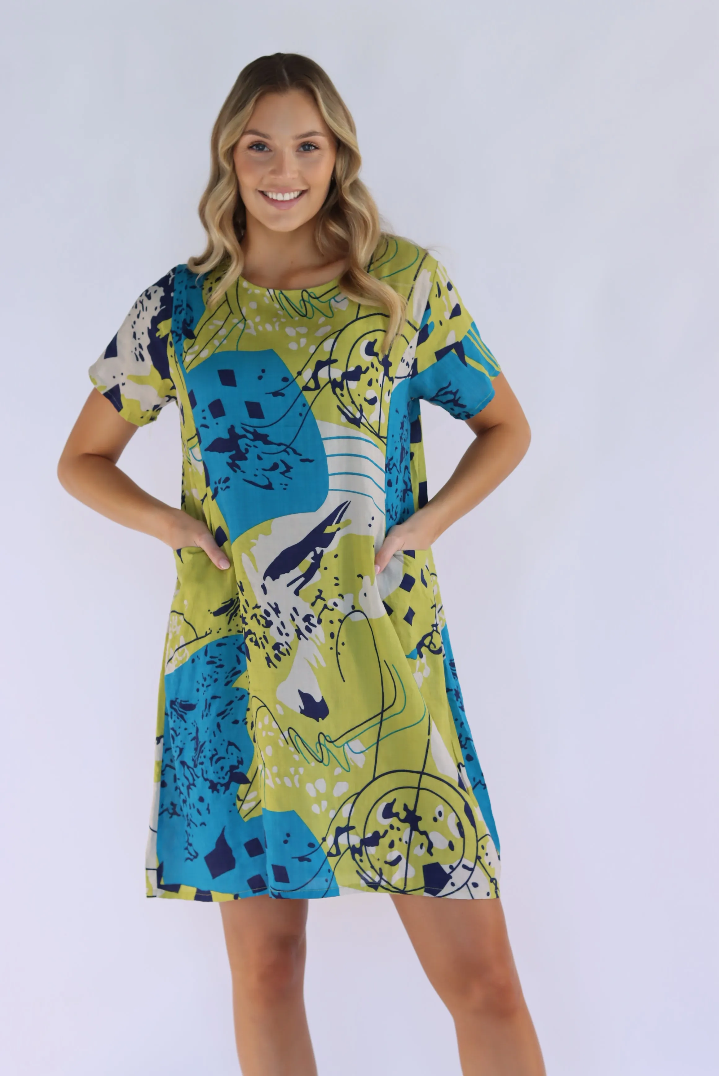 Emberly Abstract Shift Dress
