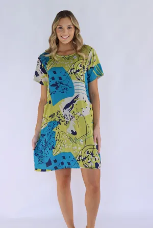 Emberly Abstract Shift Dress