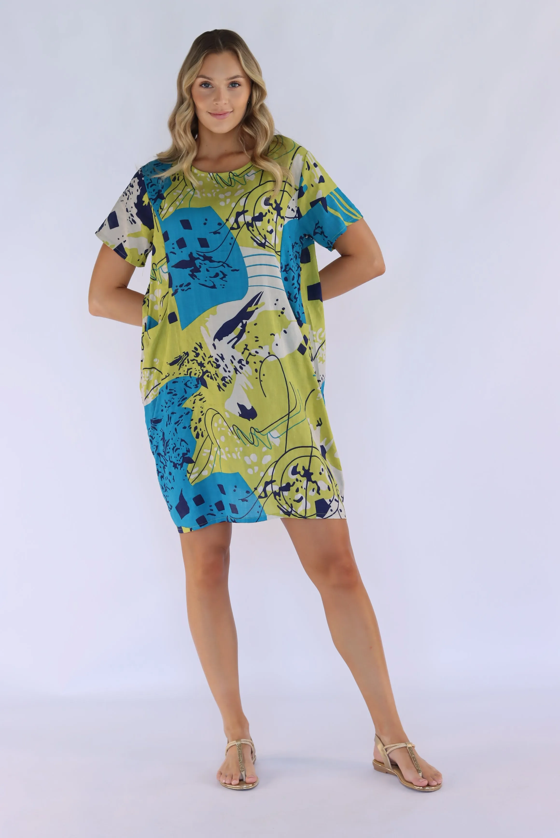 Emberly Abstract Shift Dress