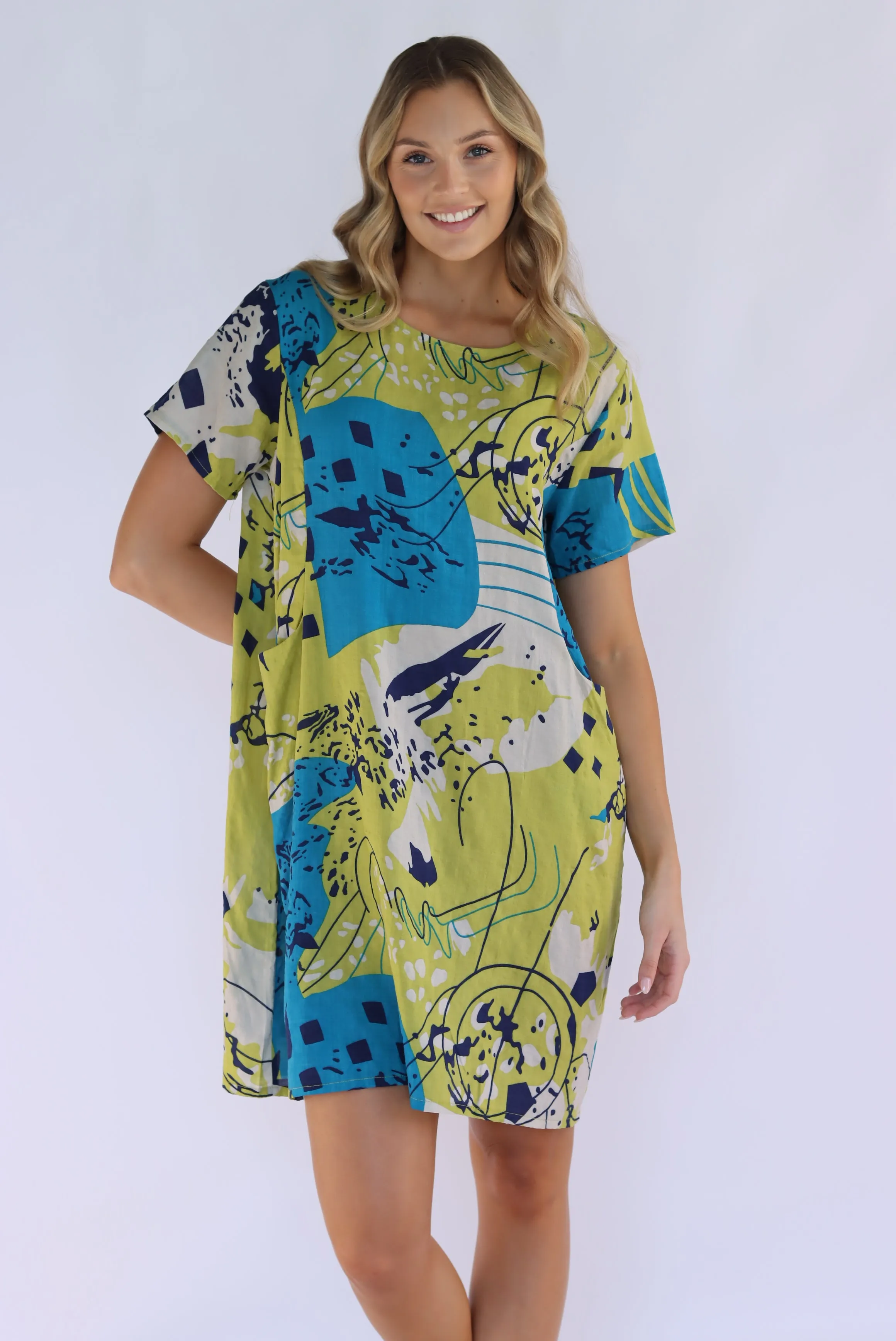 Emberly Abstract Shift Dress