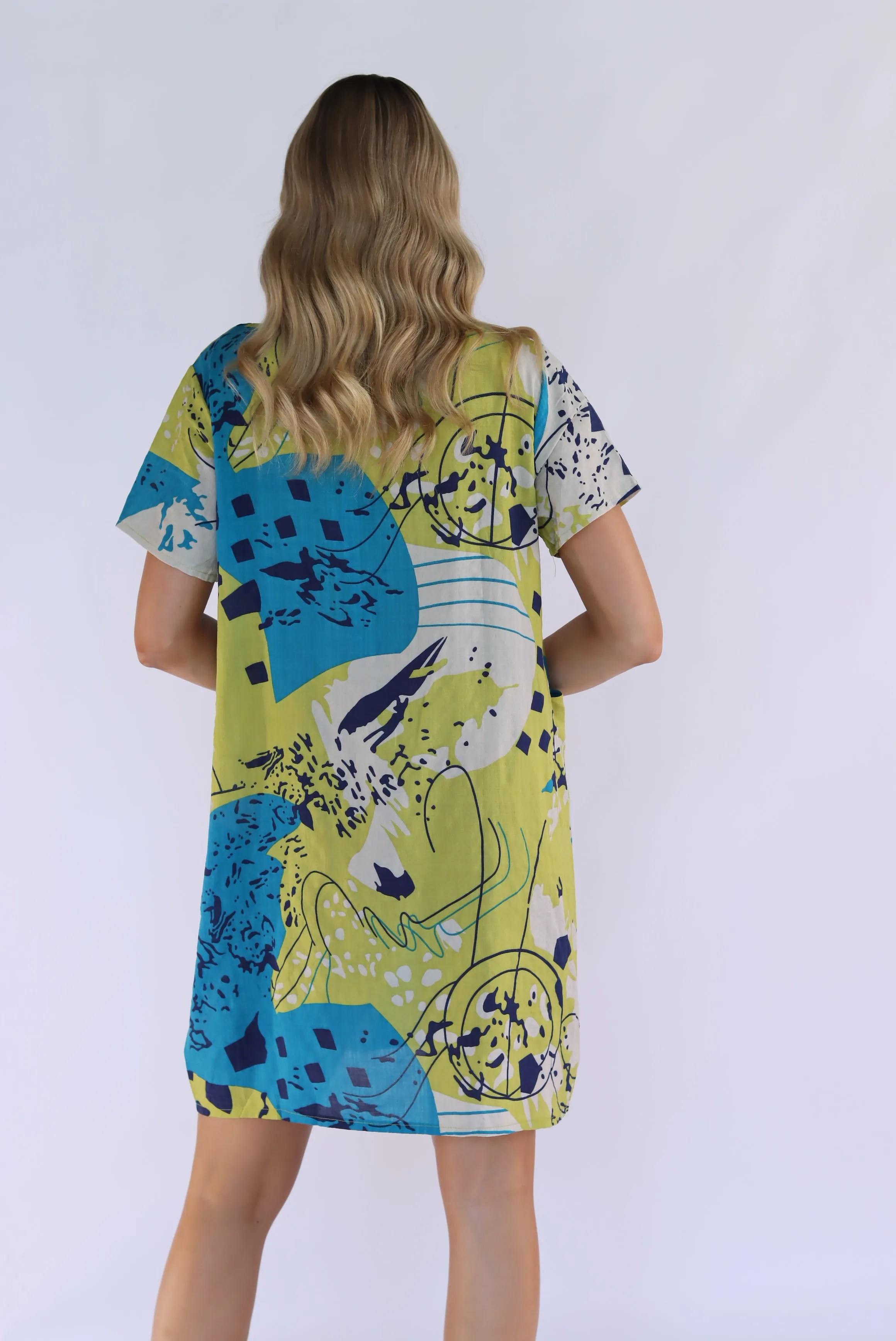 Emberly Abstract Shift Dress