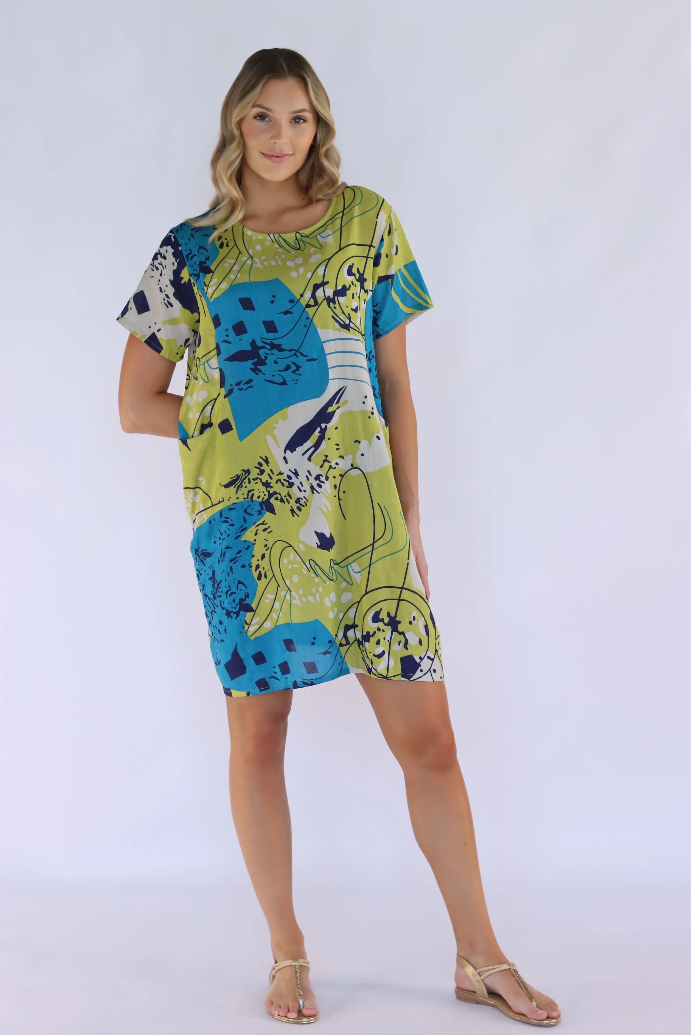 Emberly Abstract Shift Dress