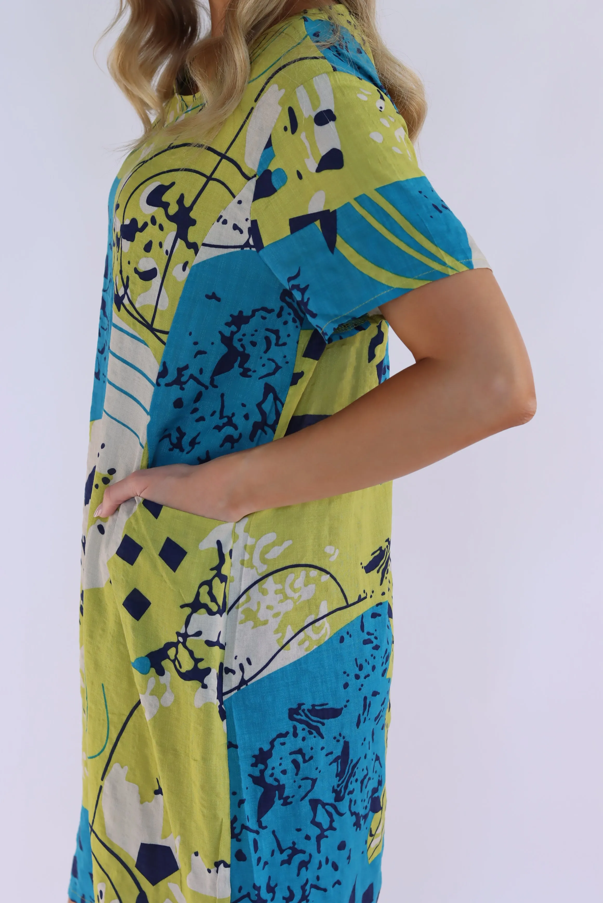 Emberly Abstract Shift Dress
