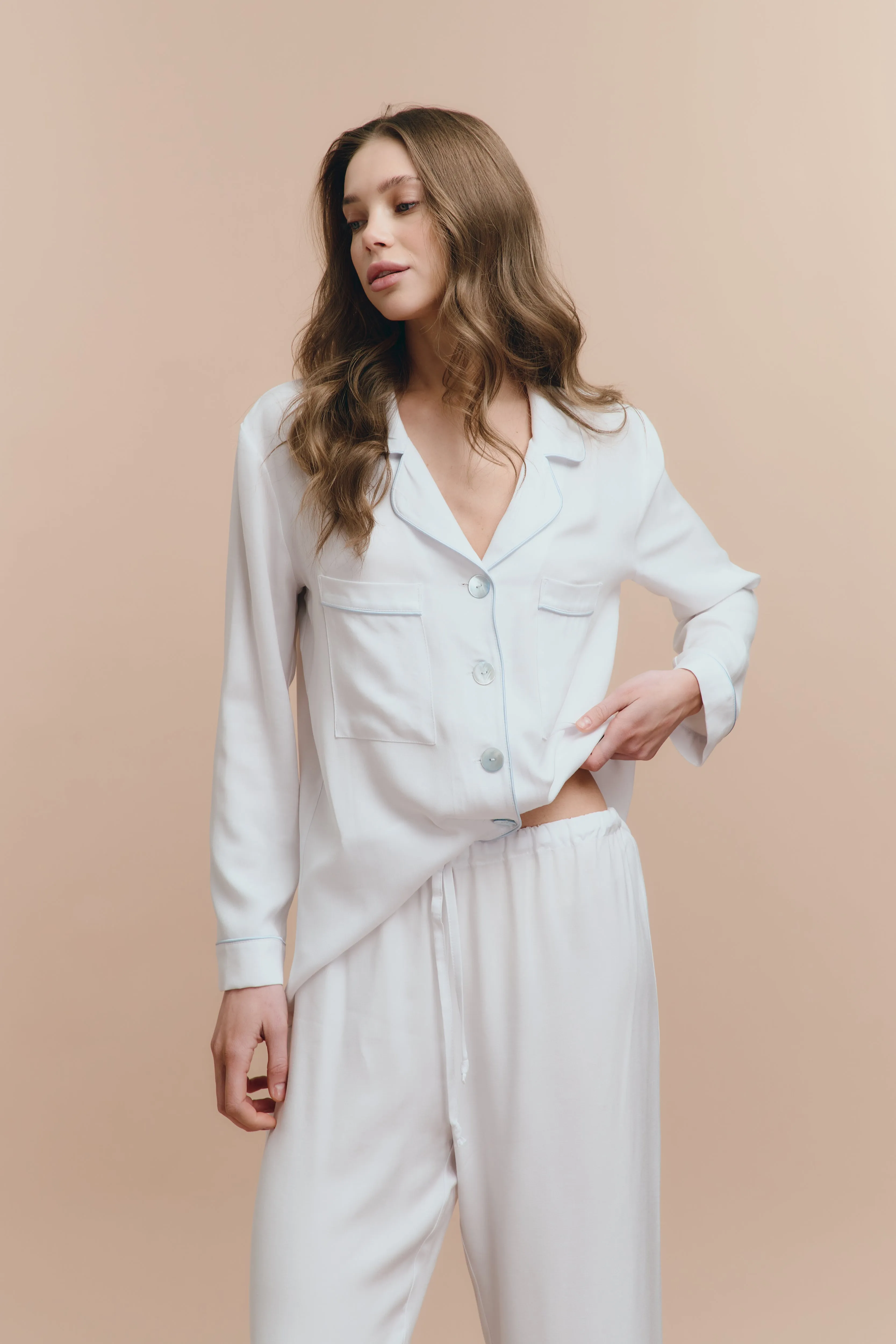 Emily pjs - Pure white with pants